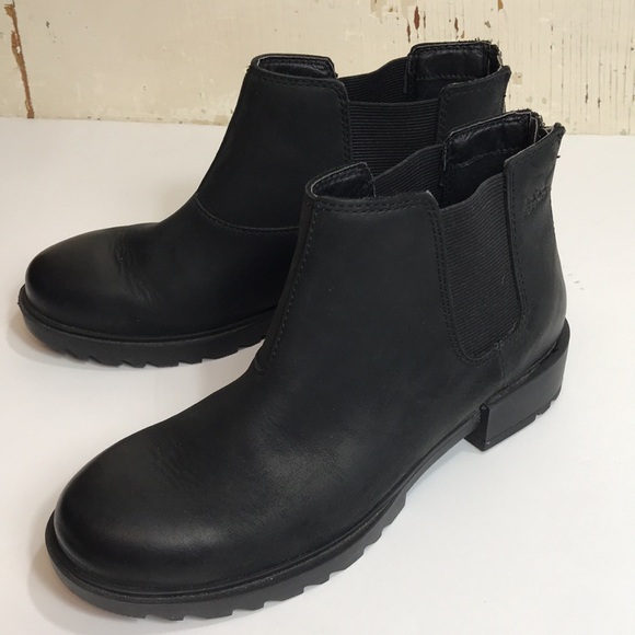 💙 Sorel Black Leather Ankle Boot - Picture 12 of 13